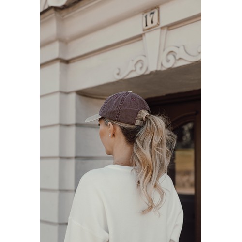 marrón oscuro vintage Gorra algodón bicolor 270 g/m² con 6 paneles BEAU AWARE™