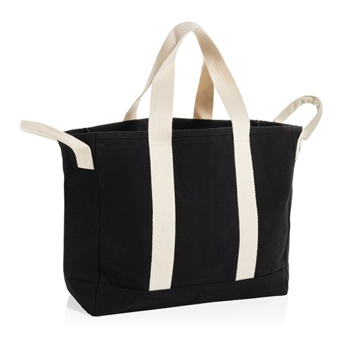 black Bolsa playa BEAU AWARE™ lona reciclada 400 g/m² asa lateral