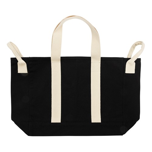 black Bolsa playa BEAU AWARE™ lona reciclada 400 g/m² asa lateral