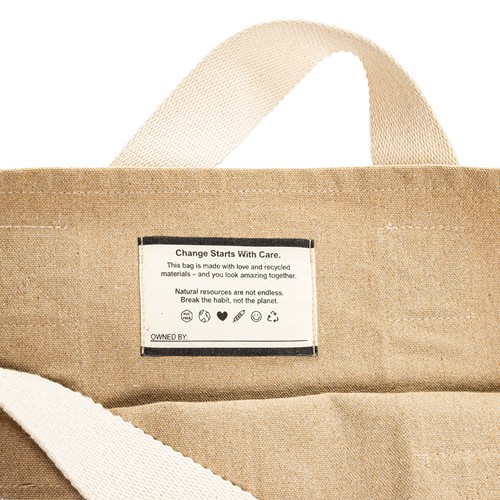 beis Bolsa playa BEAU AWARE™ lona reciclada 400 g/m² asa lateral