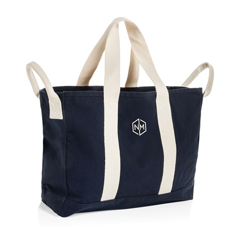 azul marino Bolsa playa BEAU AWARE™ lona reciclada 400 g/m² asa lateral