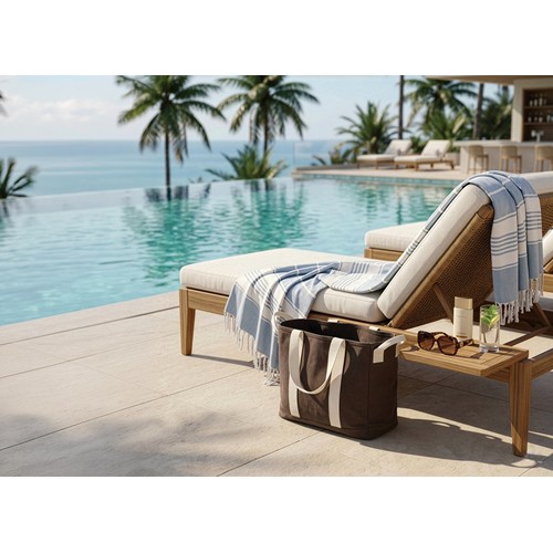 Bolsa playa BEAU AWARE™ lona reciclada 400 g/m² asa lateral