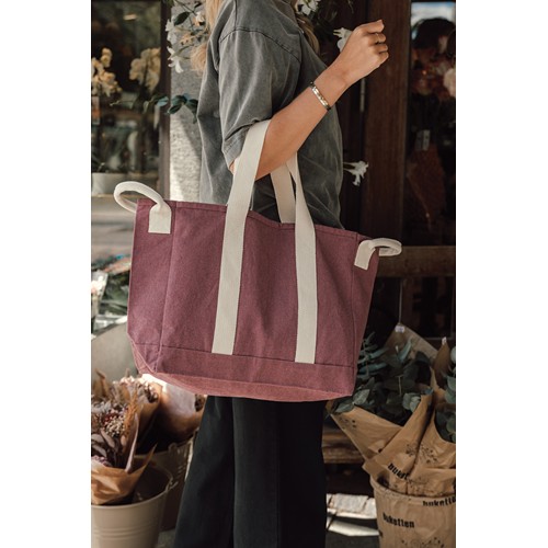 marrón oscuro vintage Bolsa playa BEAU AWARE™ lona reciclada 400 g/m² asa lateral