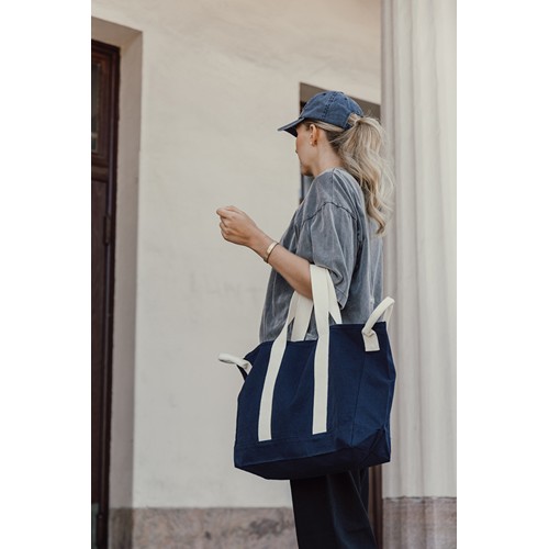azul marino Bolsa playa BEAU AWARE™ lona reciclada 400 g/m² asa lateral