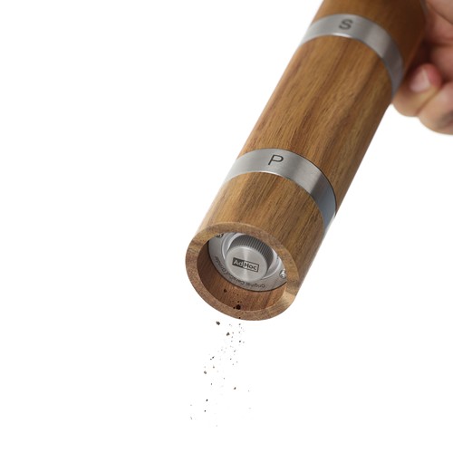 marrón Molino doble AdHoc Duomill para pimienta y sal