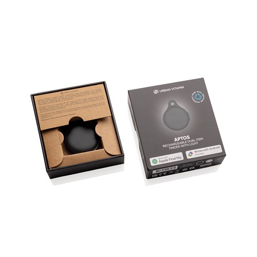 black Localizador Urban Vitamin Aptos dual recargable con luz
