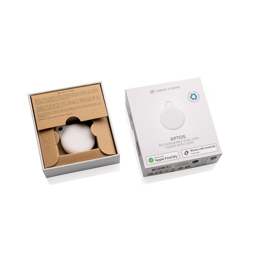 white Localizador Urban Vitamin Aptos dual recargable con luz