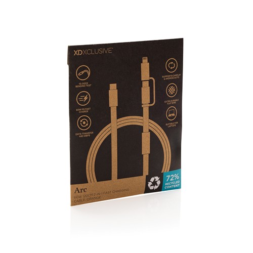 Cable de carga rápida 2 en 1 Arc RCS de 60W y 120 cm