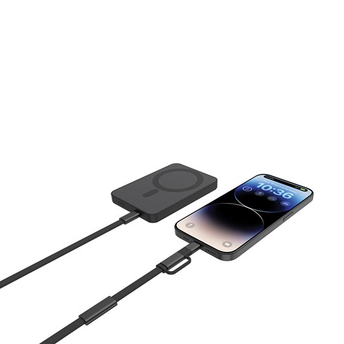 black Cable de carga rápida 2 en 1 Arc RCS de 60W y 120 cm