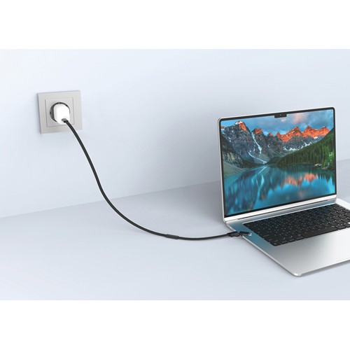 black Cable de carga rápida 2 en 1 Arc RCS de 60W y 120 cm