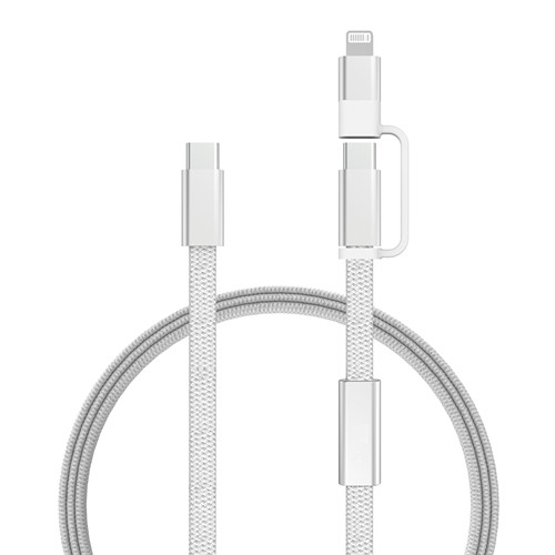 gray Cable de carga rápida 2 en 1 Arc RCS de 60W y 120 cm
