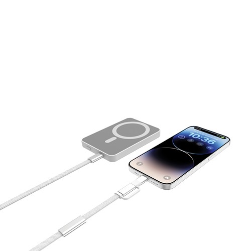 gray Cable de carga rápida 2 en 1 Arc RCS de 60W y 120 cm
