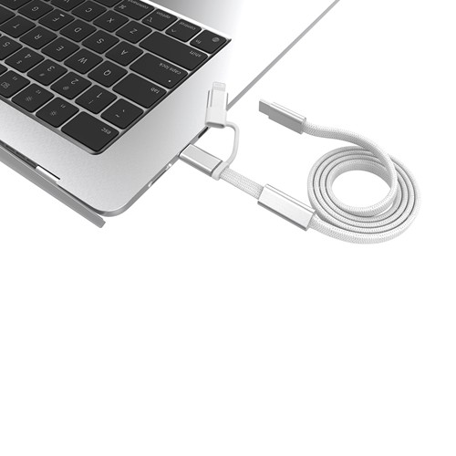 gray Cable de carga rápida 2 en 1 Arc RCS de 60W y 120 cm