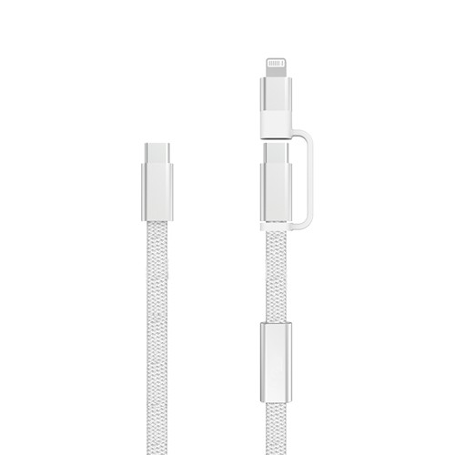 gray Cable de carga rápida 2 en 1 Arc RCS de 60W y 120 cm