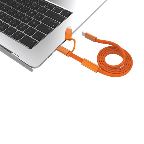 orange Cable de carga rápida 2 en 1 Arc RCS de 60W y 120 cm