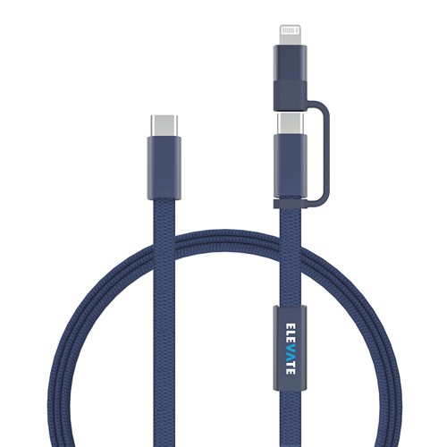 blue Cable de carga rápida 2 en 1 Arc RCS de 60W y 120 cm