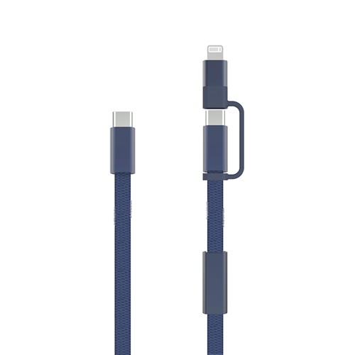 blue Cable de carga rápida 2 en 1 Arc RCS de 60W y 120 cm