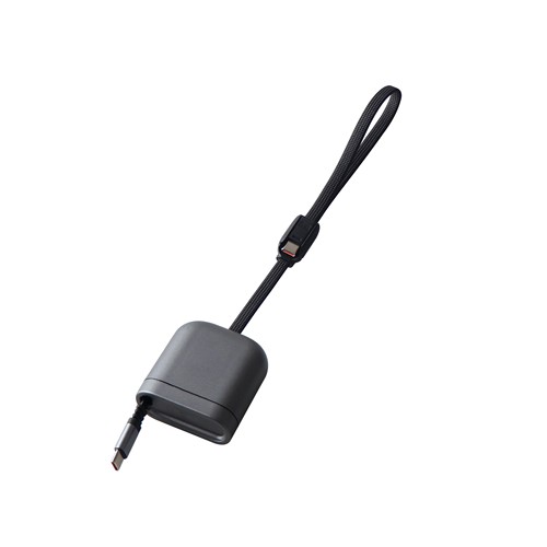 gray Cable de carga rápida 100W retráctil reciclado Spira RCS