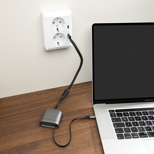 gray Cable de carga rápida 100W retráctil reciclado Spira RCS
