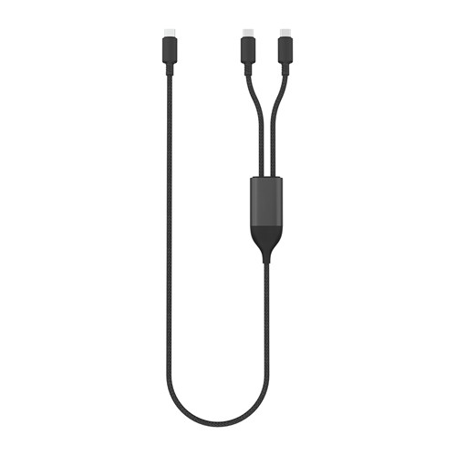black Cable de salida dual USB-C Terra 100W RCS