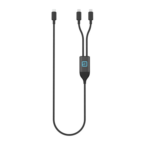 black Cable de salida dual USB-C Terra 100W RCS
