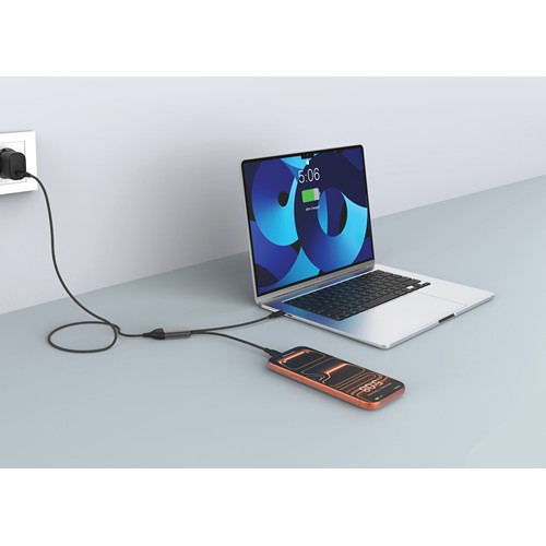 black Cable de salida dual USB-C Terra 100W RCS