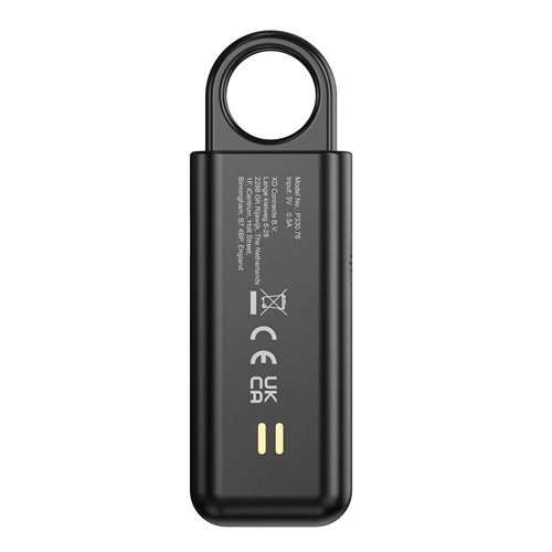 black Alarma de emergencia recargable Safio RCS con función SOS