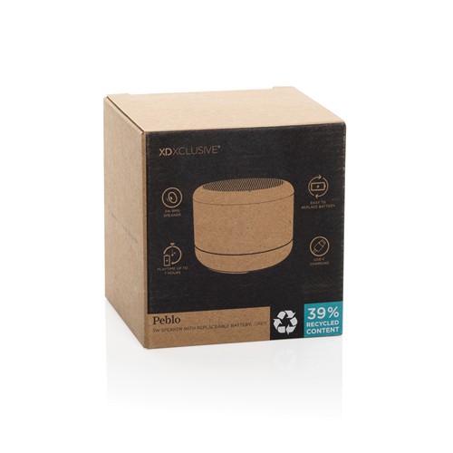 gray Altavoz Peblo RCS con batería extraíble 3W