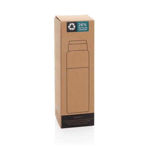 black Termo reciclado Thermocup RCS con taza de 500 ml