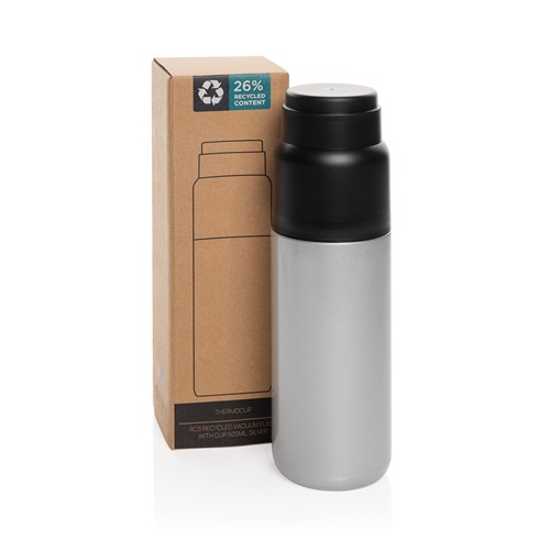 plateado Termo reciclado Thermocup RCS con taza de 500 ml