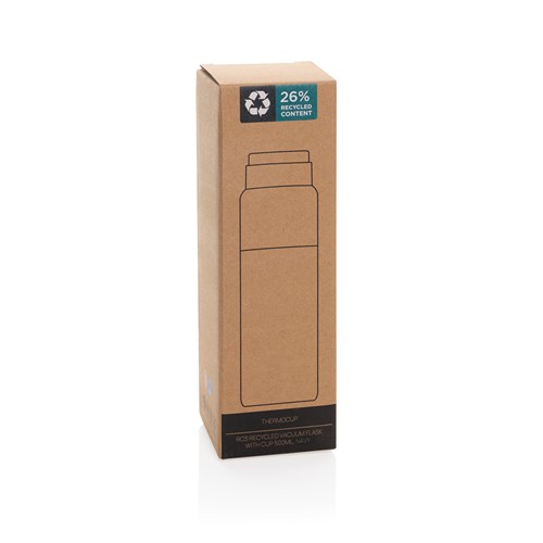 azul marino Termo reciclado Thermocup RCS con taza de 500 ml