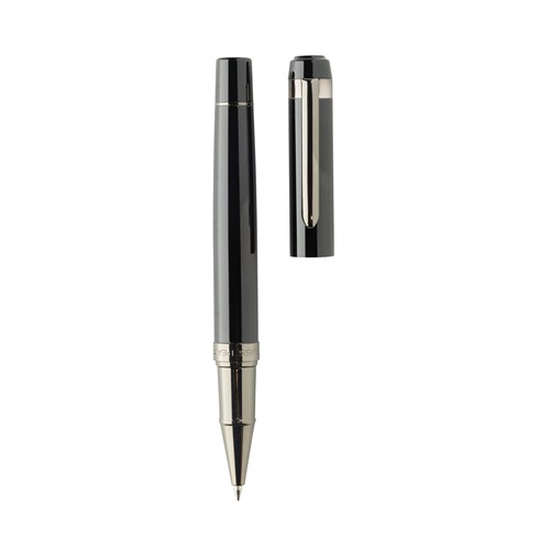 black Set de bolígrafos Swiss Peak OSLO acero inoxidable reciclado