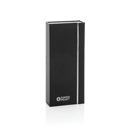 black Set de bolígrafos Swiss Peak OSLO acero inoxidable reciclado