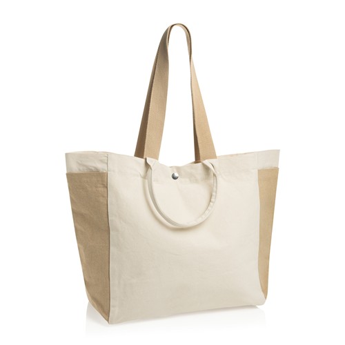 de blanco Bolsa de compra BEAU AWARE™ de lona reciclada 400 g/m²