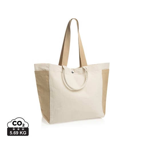 de blanco Bolsa de compra BEAU AWARE™ de lona reciclada 400 g/m²