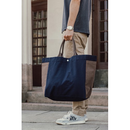 azul marino Bolsa de compra BEAU AWARE™ de lona reciclada 400 g/m²