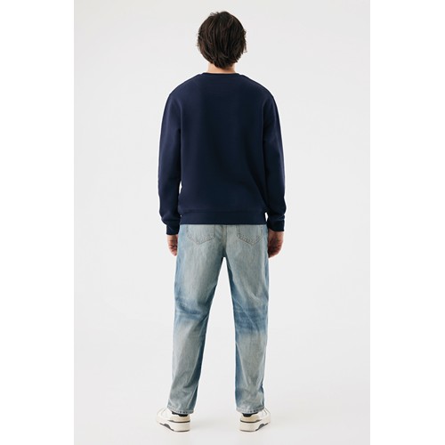 azul marino Sudadera de cuello redondo de algodón reciclado Torla IQONIQ