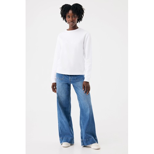 white Sudadera de cuello redondo de algodón reciclado Torla IQONIQ