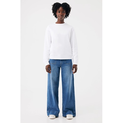white Sudadera de cuello redondo de algodón reciclado Torla IQONIQ