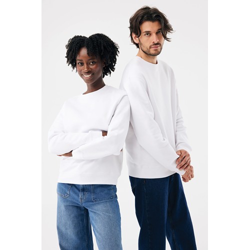 white Sudadera de cuello redondo de algodón reciclado Torla IQONIQ