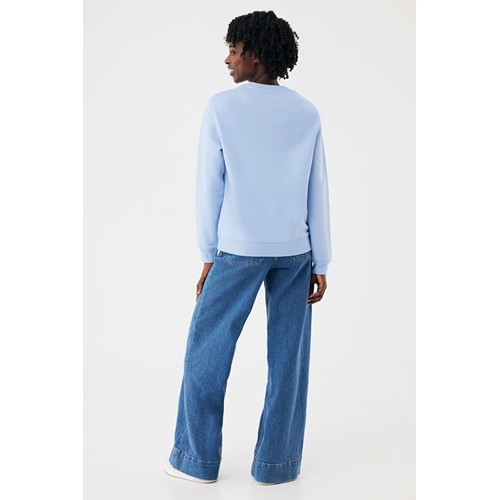 azul celeste Sudadera de cuello redondo de algodón reciclado Torla IQONIQ