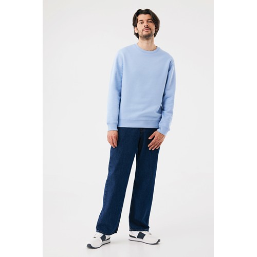 azul celeste Sudadera de cuello redondo de algodón reciclado Torla IQONIQ
