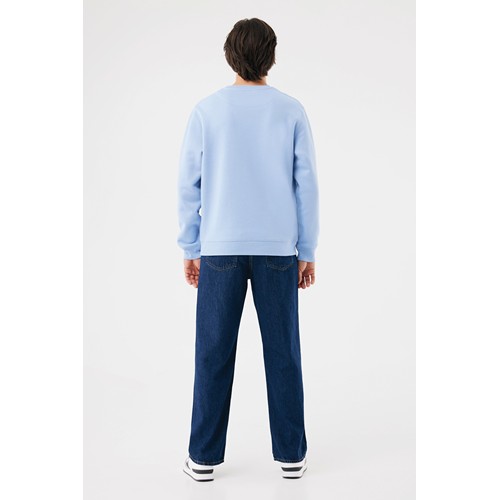 azul celeste Sudadera de cuello redondo de algodón reciclado Torla IQONIQ