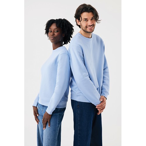 azul celeste Sudadera de cuello redondo de algodón reciclado Torla IQONIQ