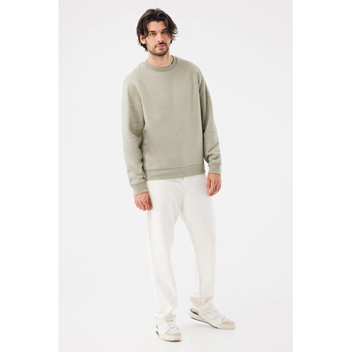 verde claro jaspeado Sudadera de cuello redondo de algodón reciclado Torla IQONIQ