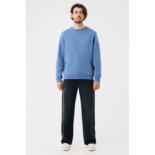 azul pato Sudadera de cuello redondo de algodón reciclado Torla IQONIQ