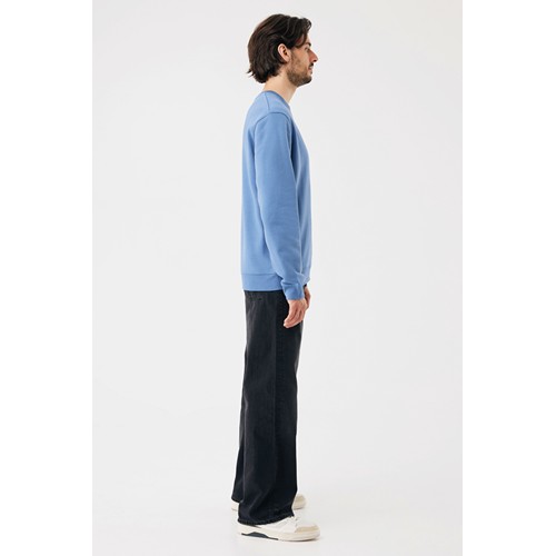 azul pato Sudadera de cuello redondo de algodón reciclado Torla IQONIQ
