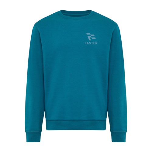 azul azulado profundo Sudadera de cuello redondo de algodón reciclado Torla IQONIQ