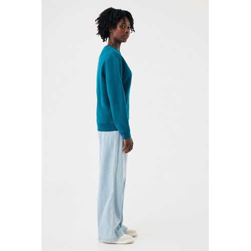 azul azulado profundo Sudadera de cuello redondo de algodón reciclado Torla IQONIQ
