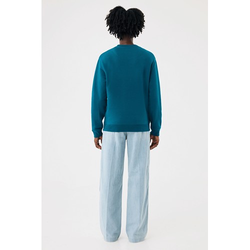 azul azulado profundo Sudadera de cuello redondo de algodón reciclado Torla IQONIQ